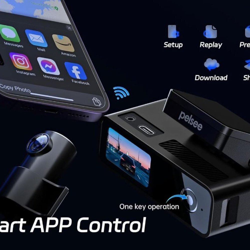 Pelsee Dash Cam Front and Rear, 4K Single Front Dash Camera, 2K/1080P - Picture 2 of 6